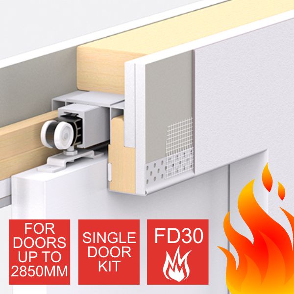 Enigma Concealed Pocket Door - Single Door Kit - Large FD30